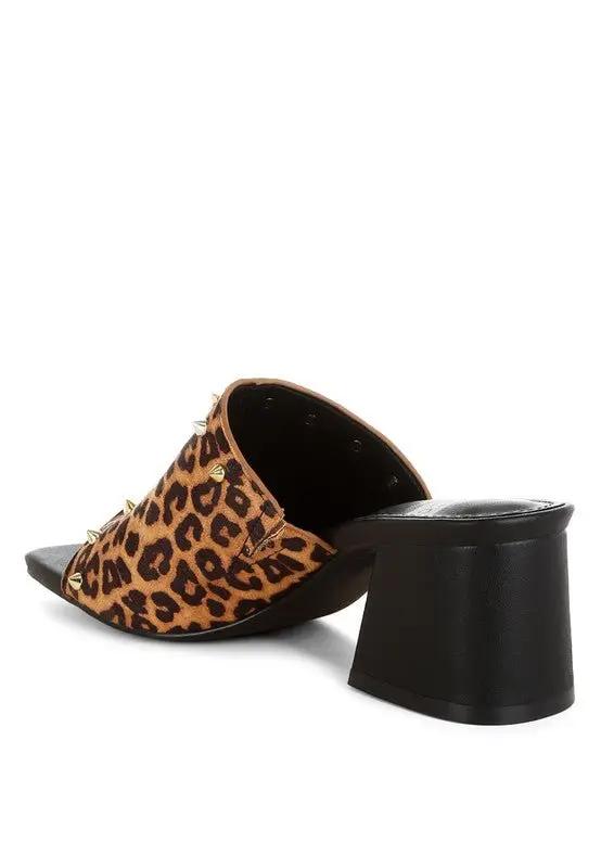 Edama Leopard Print Studded Slip Ons for Trendy Style - Love Salve